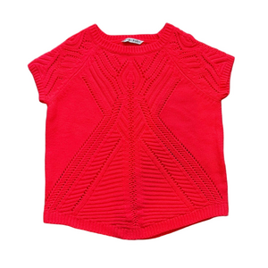 Bianca Nygard Orange Red Knit Crew Neck Sweater